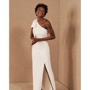 ML Monique Lhuillier One-Shoulder Dress